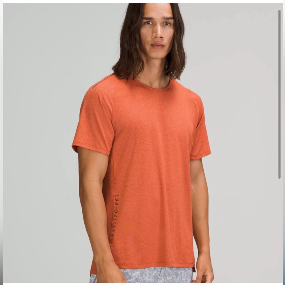 Lululemon Athletica Orange Short Sleeve Tee with Perforated Back